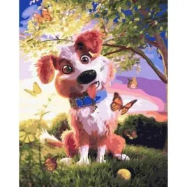twoje-hobby-zestaw-malowanie-po-numerach-pies-i-motyle-40x50-cm