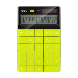 kalkulator-biurowy-deli-zielony-12-cyfr-czytelny-wyswietlacz-233x115-mm