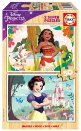 puzzle-drewniane-2x50-educa-vaiana-i-krolewna-sniezka-edukacyjna-gra