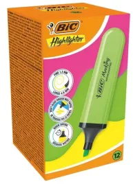bic-zakreslacz-flat-zielony-neon-12-szt-zestaw-wysokiej-jakosci