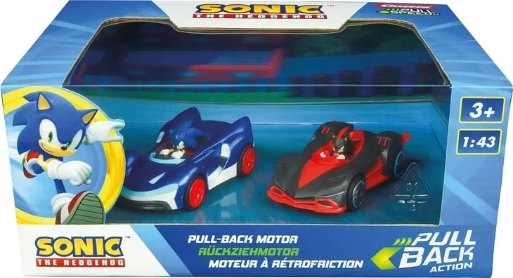 Zestaw Wyścigowy Carrera: Team Sonic Racing - Sonic i Shadow w Skali 1:43