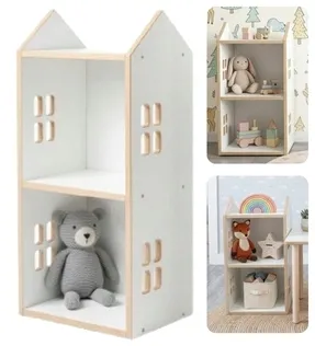 Regał na książki półka na zabawki organizer domek pokój dla dzieci