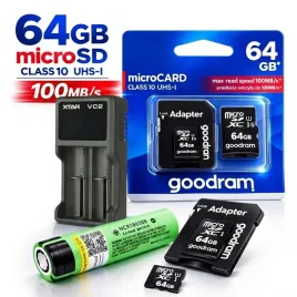 ladowarka-xtar-vc2-akumulator-18650-3400mah-microsd-64gb-adapter