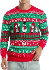 sweter-swiateczny-w-balwanki-czerwony-zielony-cieply-rozmiar-l-zimowy