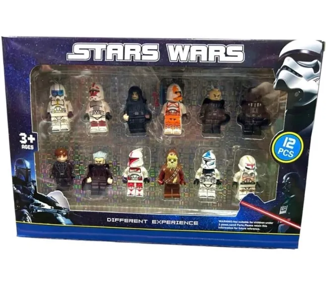 ZESTAW FIGURKI STAR WARS KLOCKI 12szt AKCESORIA LUDZIK