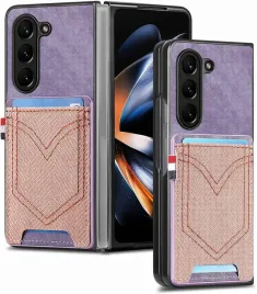 coque-etui-do-samsung-galaxy-z-fold-5-fioletowe-z-rozowym-portfelem