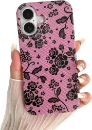 coque-etui-do-iphone-17-rozowe-z-czarnymi-kwiatami-modne