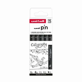 cienkopis-kreslarski-pin-200-calligraphy-czarny-rozne-koncowki-5szt