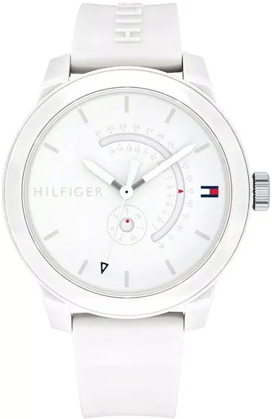 Męski Zegarek Tommy Hilfiger Denim 1791481 – Czysta Biel i Minimalizm