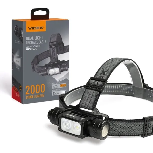 Latarka Czołowa LED Bardzo Mocna 20W 2000lm 5000K IP67 Wytrzymała Czołówka