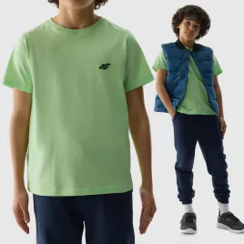 koszulka-chlopieca-4f-t-shirt-klasyczny-na-co-dzien-basic-zielony-146