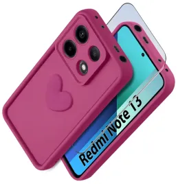 etui-do-xiaomi-redmi-note-13-4g-silikonowe-matowe-serce-szklo-ochronne-9h