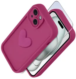 etui-do-iphone-15-silikonowe-matowe-serce-szklo-ochronne-na-ekran-9h