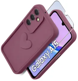 etui-do-samsung-a15-5g-silikonowe-matowe-serce-szklo-ochronne-na-ekran-9h