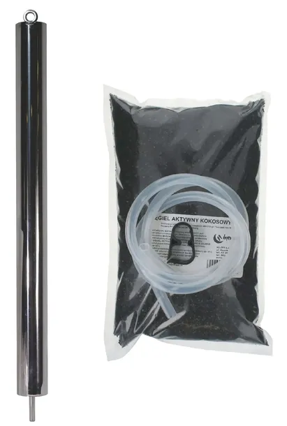 Filtr INOX wiszacy L50cm fi42,4mm ZESTAW z węglem do filtrowania bimbru