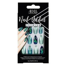 sztuczne-paznokcie-zielony-brokat-chrom-green-glitter-chrome-ardell-l-24szt