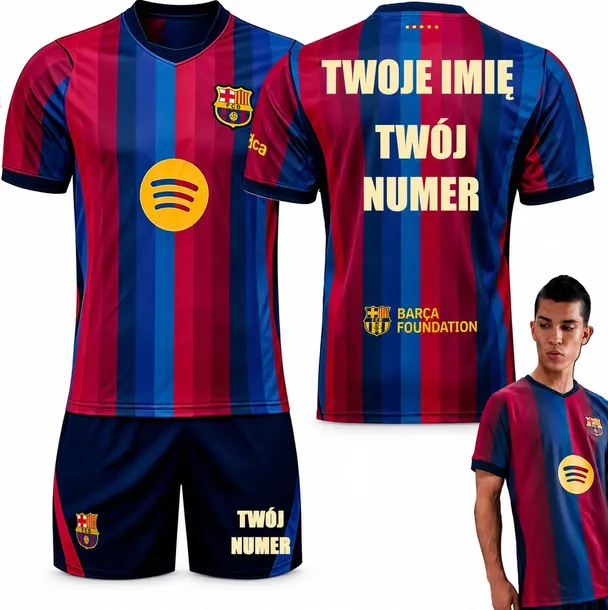 KOMPLET PIŁKARSKI KOSZULKA FC BARCELONA SEZON 26/27 NOWOŚĆ PERSONALIZACJA