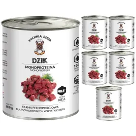 mokra-karma-dla-psow-dzik-monoproteinowa-6x800g-kuchnia-szefa