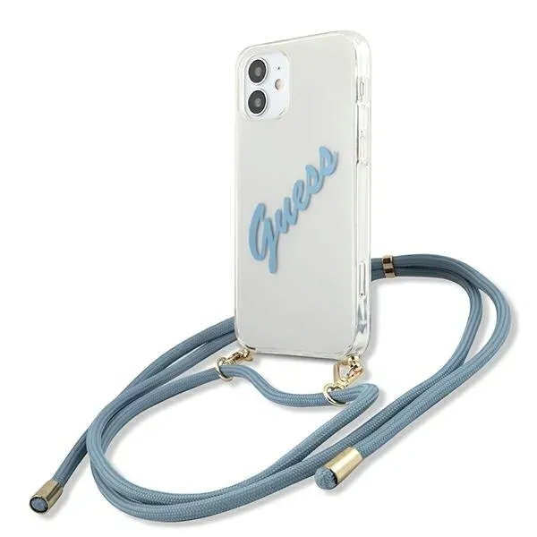 guess-guhcp12scrtvsbl-iphone-12-mini-54-niebieski-blue-hardcase-script-vi-stan-nowy