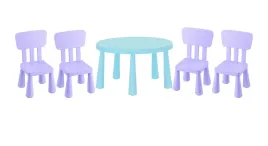 ikea-zestaw-mammut-stolik-dzieciecy-jasnoniebieski-85cm-4-krzeselka-liliowy
