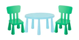 ikea-zestaw-mammut-stolik-dzieciecy-jasnoniebieski-85cm-2-krzeselka-zielony