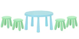 ikea-zestaw-mammut-stolik-dzieciecy-jasnoniebieski-85cm-4-stolki-zielony