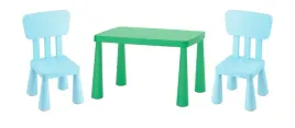 ikea-zestaw-mammut-stolik-jaskrawozielony-77x55cm-2-krzeselka-niebieski