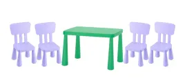 ikea-zestaw-mammut-stolik-jaskrawozielony-77x55-cm-4-krzeselka-liliowy