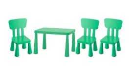 ikea-zestaw-mammut-stolik-dzieciecy-77x55-cm-3-krzeselka-jaskrawozielony