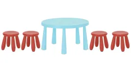 ikea-zestaw-mammut-stolik-jasnoniebieski-85-cm-4-stolki-czerwony