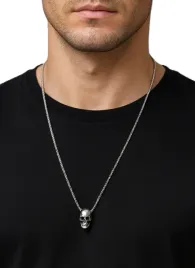 srebrny-naszyjnik-vintage-czaszka-lancuszek-stal-punk-gothic