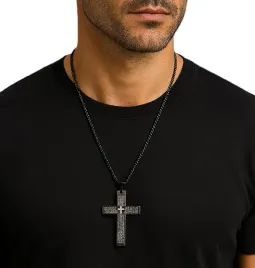 czarny-naszyjnik-vintage-krzyzyk-krzyz-werset-biblijny-stal-punk-gothic