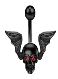 czarny-kolczyk-do-pepka-cyrkonie-nietoperz-czaszka-gothic-punk-stal-ss316l