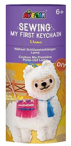 uszyj-brelok-do-kluczy-lama-material-sznurek-tkanina