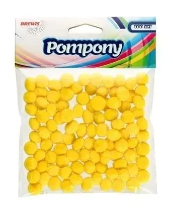 pompony-zolte-10mm-100szt