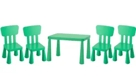 ikea-zestaw-mammut-stolik-dzieciecy-77x55-cm-4-krzeselka-jaskrawozielony