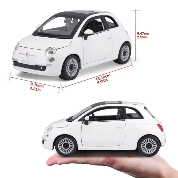 fiat-500-white-1-24-bburago-marka-bburago-stan-nowy