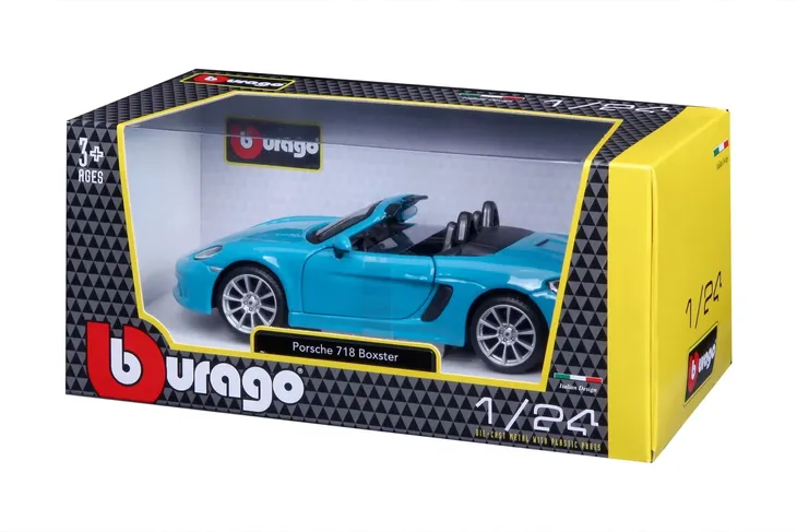porsche-718-boxter-blue-1-24-bburago-stan-nowy-stan-zlozenia-calosc-die-cast