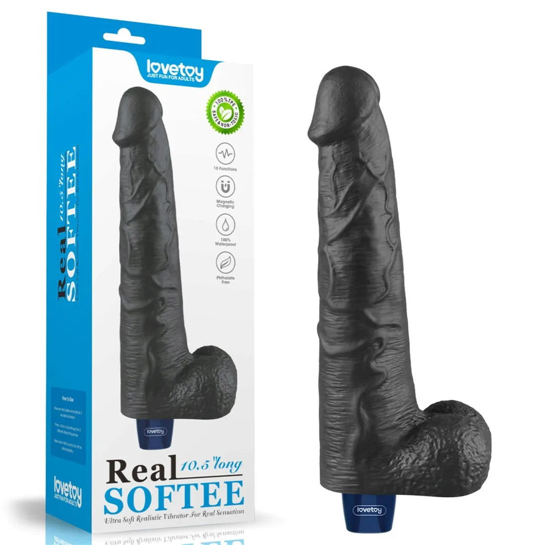 10-5-real-softee-rechargeable-tpe-vibrating-dildo-black-stan-nowy