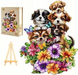 puzzle-drewniane-slodkie-pieski-235-elementow-szczeniaczki-pudelko-z-drewna