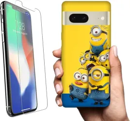etui-na-google-pixel-7-telefon-wzory-minionki-szklo