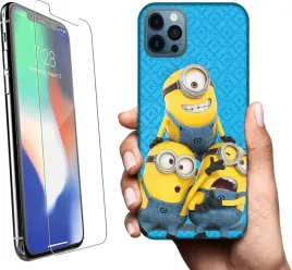 etui-na-apple-iphone-12-pro-max-telefon-wzory-minionki-szklo