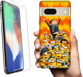 etui-na-google-pixel-7-telefon-wzory-minionki-szklo