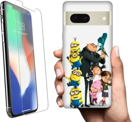 etui-na-google-pixel-7-telefon-wzory-minionki-szklo