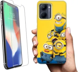 etui-na-realme-c33-telefon-wzory-minionki-szklo