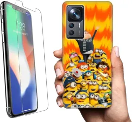 etui-na-xiaomi-12t-telefon-wzory-minionki-szklo