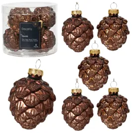 brazowe-szklane-zawieszki-choinkowe-bombki-choinkowe-szyszki-brokatowe-7cm