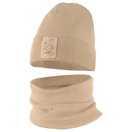 czapeczka-wiosenna-jesienna-czapka-komin-komplet-dla-dzieci-48-50-bezowa