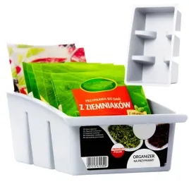 Zdjęcie produktu POJEMNIK NA PRZYPRAWY SASZETKI ORGANIZER SZARY