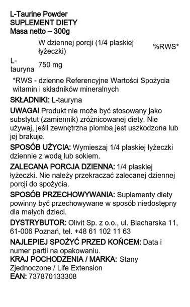 taurine-powder-300-grams-data-waznosci-brak-informacji